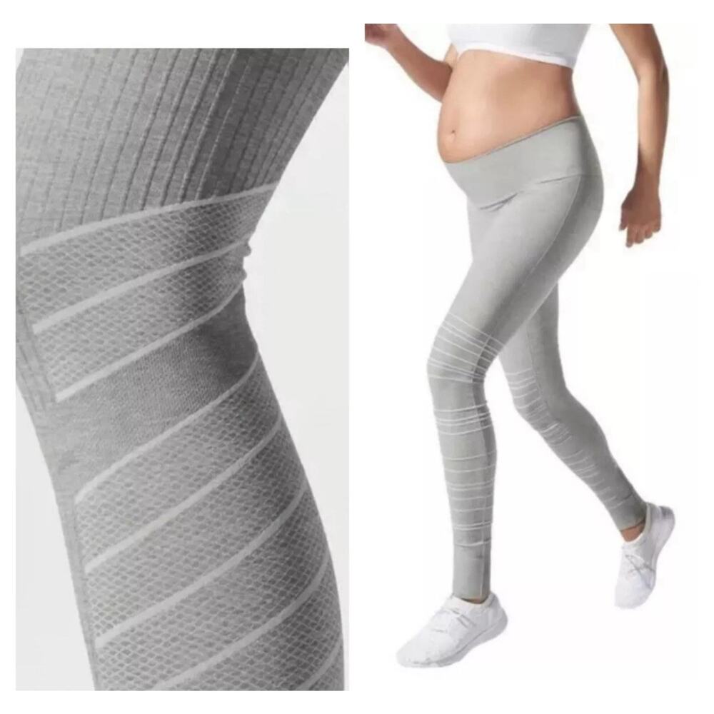 $88 BLANQI Maternity Size Large Sport Support Hipster Contour Leggings Grey - Picture 1 of 6
